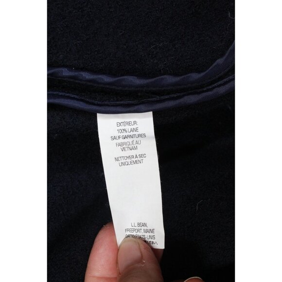 LL Bean Bellandi Boiled Wool Coat Jacket Blue Size M - Picture 9 of 10
